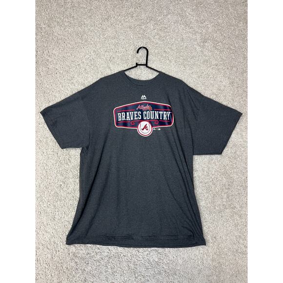 Atlanta Braves Country Baseball Mens 2XL Gray Short Sleeve Tee Shirt MLB - Picture 1 of 7